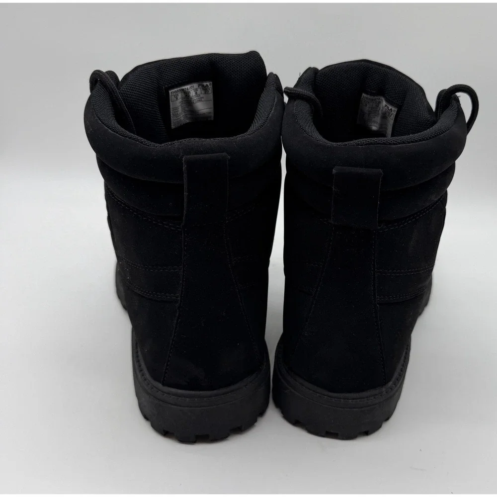 Fila Men's Size 9 Black Mid High Top Work Combat Boots 1HM00874-001